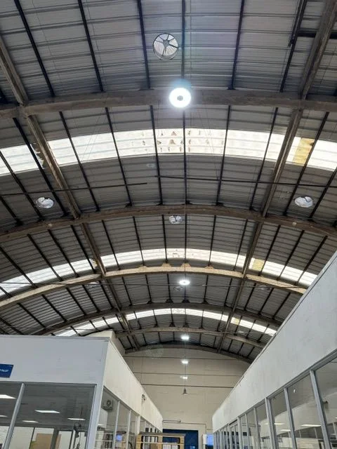 Nave de bodegaje con estructura metálica