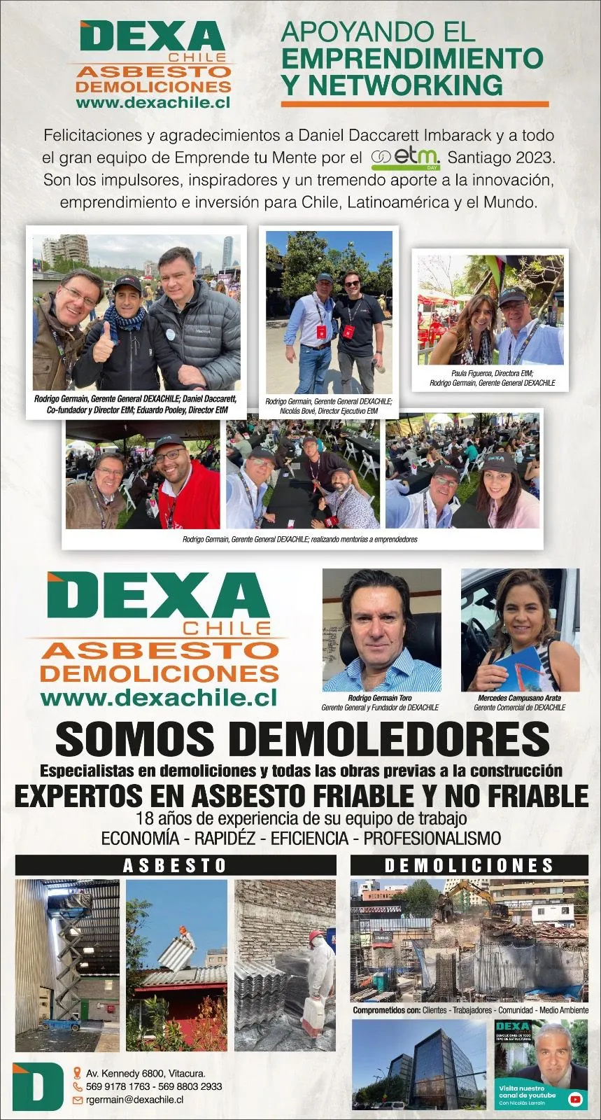 Publirreportaje de DEXA Chile en El Mercurio: «Somos demoledores»